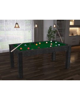 Table billard convertible 6ft Dubaï noir tapis vert