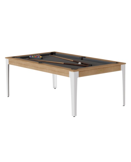 Table billard convertible René Pierre Elan Noyer Venice tapis gris