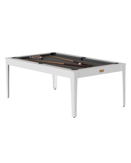 Table billard convertible René Pierre Elan Blanc brillant