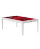 Table billard convertible René Pierre Elan Blanc tapis rouge