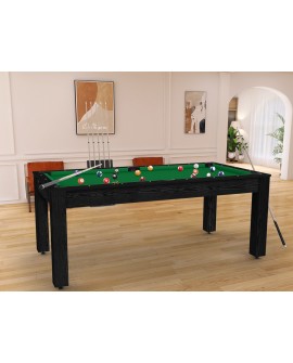 Table billard convertible 6ft Dubaï noir tapis vert