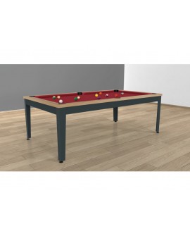 Table billard convertible EASY chêne pieds anthracite