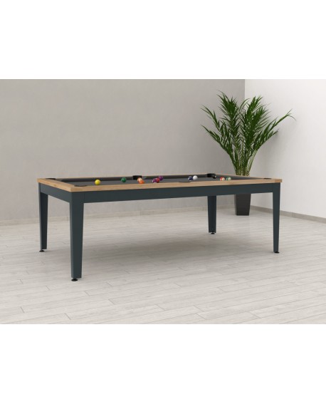 Table billard convertible EASY chêne pieds anthracite