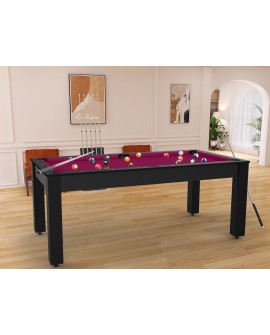 Table billard convertible 7ft Louxor noir grainé